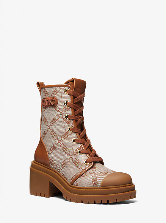 Hanley Empire Logo Jacquard Combat Boot | Michael Kors US