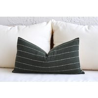 Green Lumbar Throw Pillow Covers 18 X Cotton Pillow Soft Green White Stripe Decorative Decor Sofa | Etsy (US)