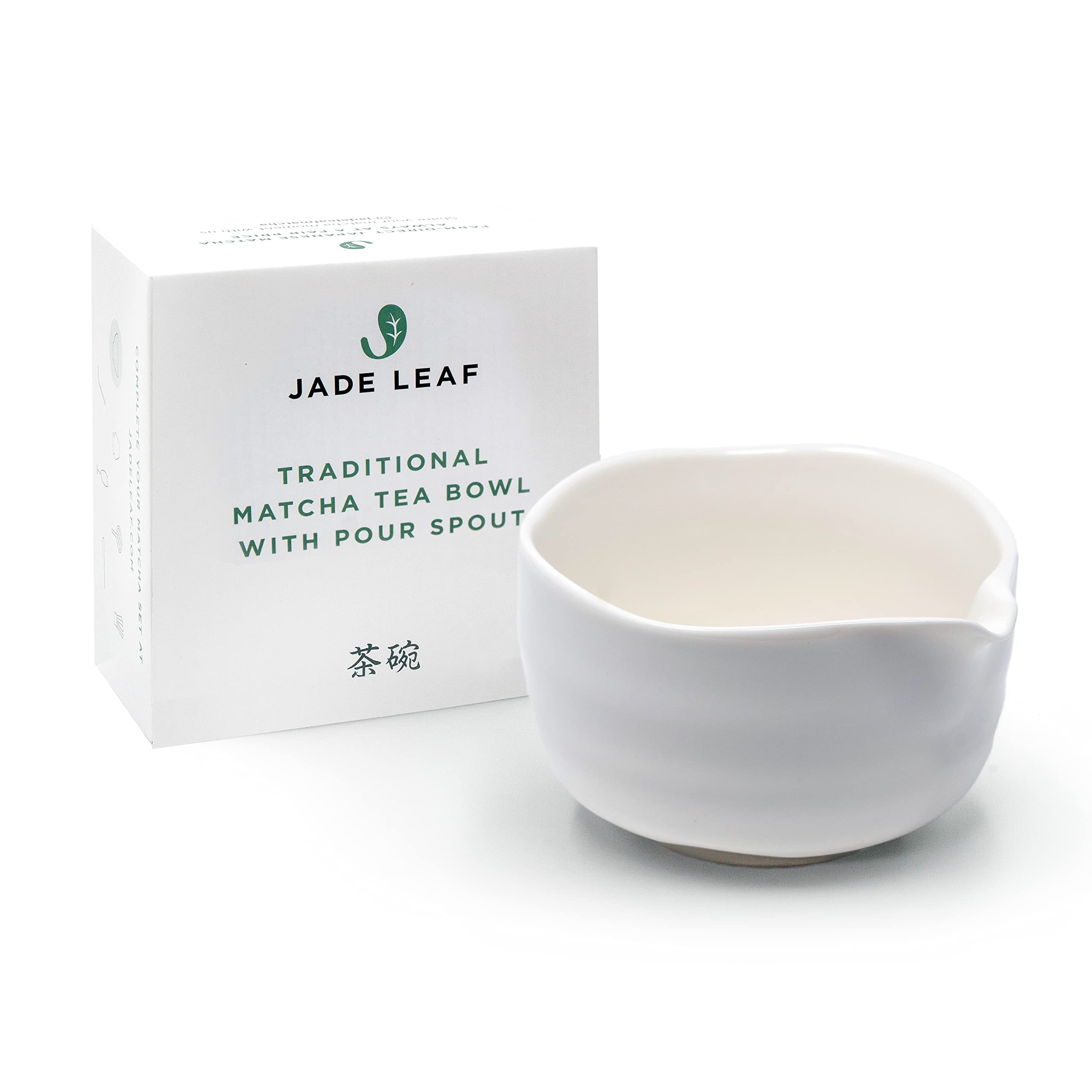 Jade Leaf Matcha Traditional Porcelain Tea Bowl with Pour Spout - Hand Made Porcelain with White ... | Amazon (US)