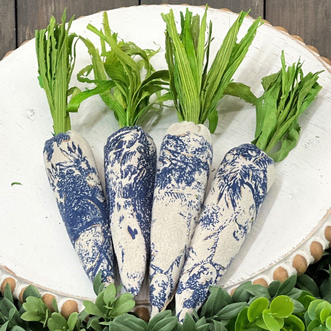 Chinoiserie Carrots Chinoiserie Easter Carrots Set of 4 - Etsy | Etsy (US)