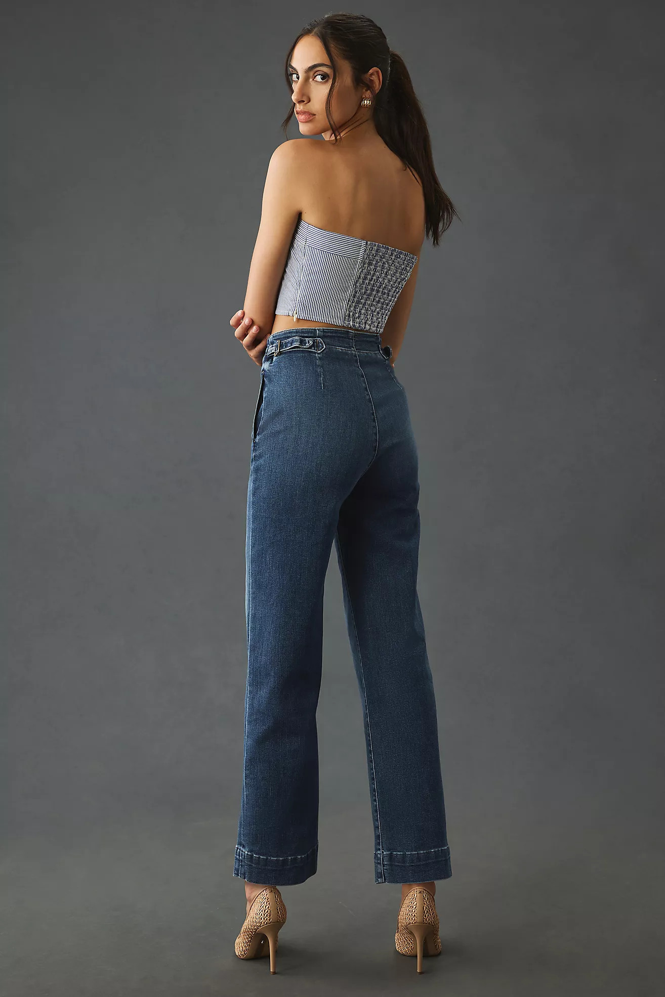 MOTHER The Cinch Greaser High-Rise Wide-Leg Ankle Jeans | Anthropologie (US)