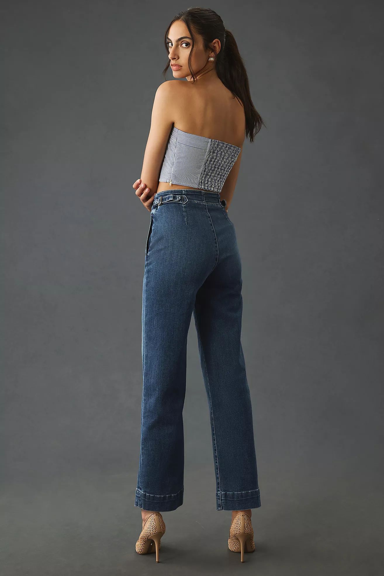 MOTHER The Cinch Greaser High-Rise Wide-Leg Ankle Jeans | Anthropologie (US)