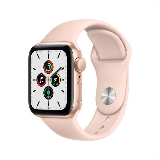 Apple Watch SE GPS, 40mm Gold Aluminum Case with Pink Sand Sport Band - Regular - Walmart.com | Walmart (US)