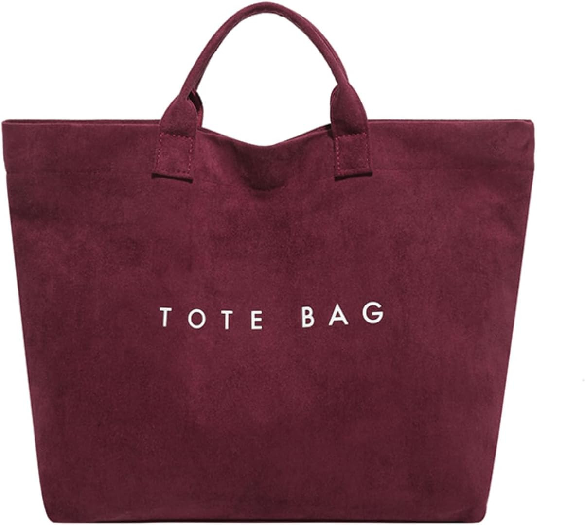 Suede Tote Bag for Women Tote Purse Letter Print Hobo Bag Handbag | Amazon (US)