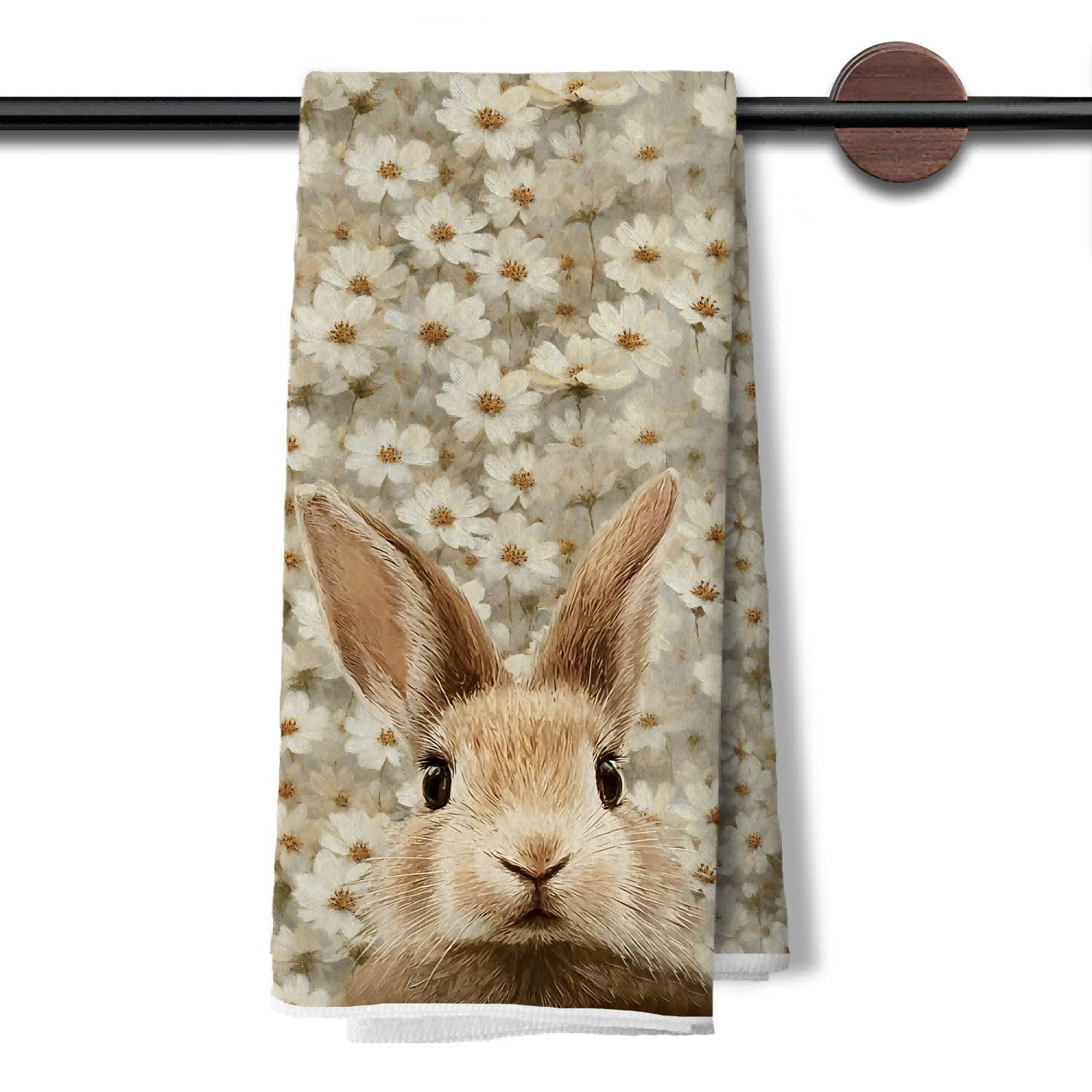 Daisy Floral Easter Bunny Kitchen Dish Towels, Bunny Gifts for Women Girls, Vintage Cottagecore W... | Amazon (US)