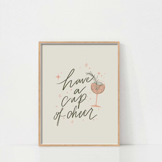 Holiday Sign Bar Cart Sign Art Holiday Drinks Art Printable | Etsy | Etsy (US)