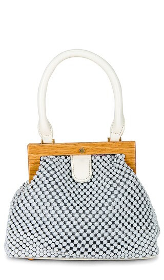 Marlo Ball Mesh Top Handle Bag in White | Revolve Clothing (Global)