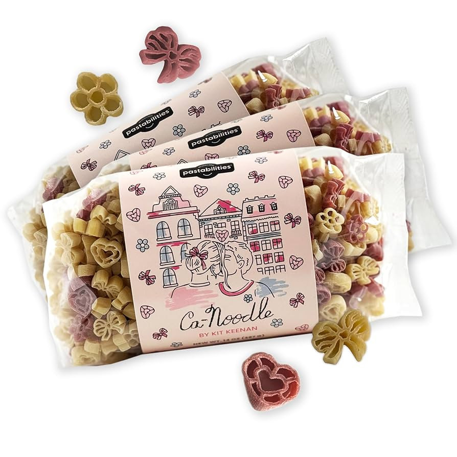 Pastabilities Fun Shaped Ca-Noodle Pasta by Kit Keenan- Hair Bows, Hearts, and Flower Shapes, Non... | Amazon (US)