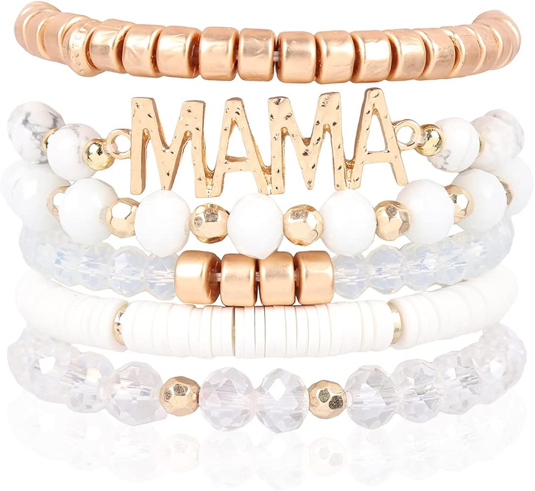 Inspirational Multi Layer Bead Stacking Strand Stretch Statement Bracelets - Religious Message, B... | Amazon (US)