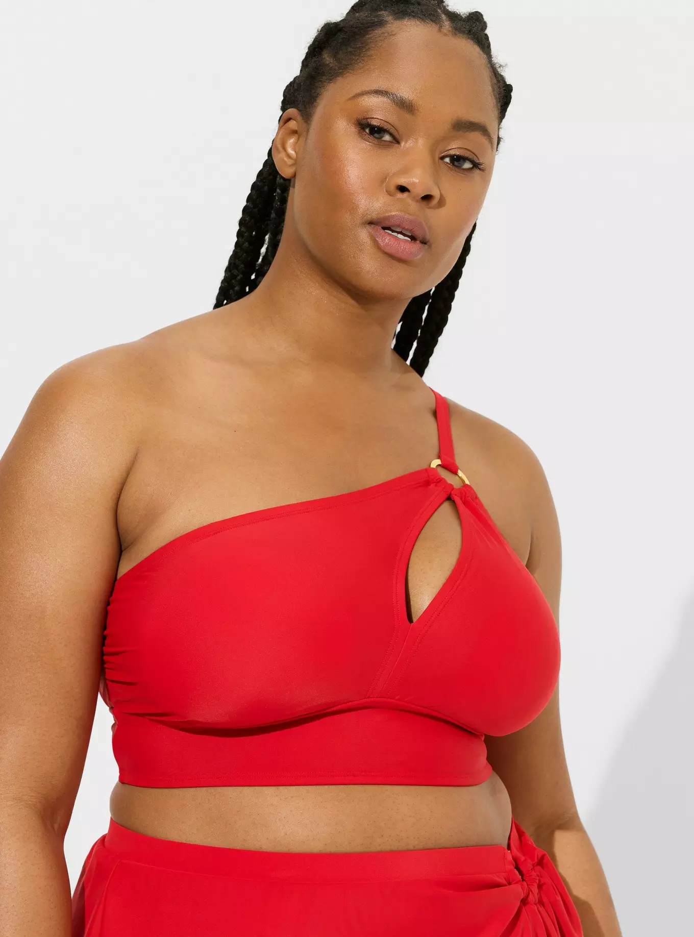 Wireless One Shoulder Cutout Bikini Top | Torrid (US & Canada)