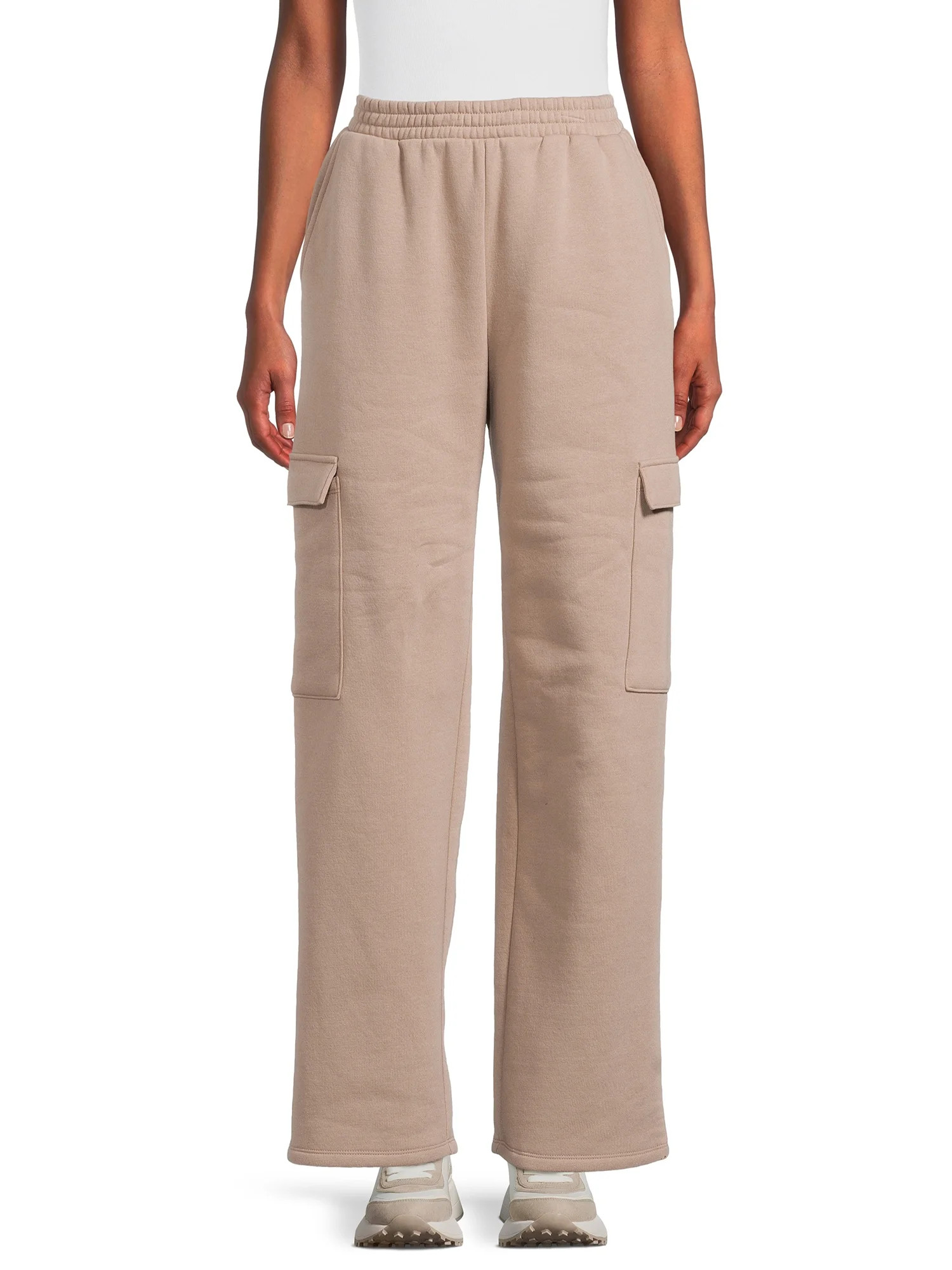 No Boundaries Cargo Wide Fleece Sweatpants, Sizes XS-XXXL | Walmart (US)