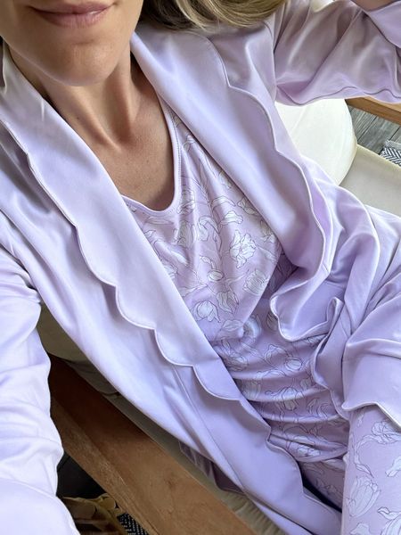 This 3 piece pajama set is the best bang for your bunk IMO! I wear size small and love this lilac color.

The scalloped robe is SO soft- wearing xs

Either makes a perfect Mothers Day gift!

#LTKSeasonal #LTKstyletip