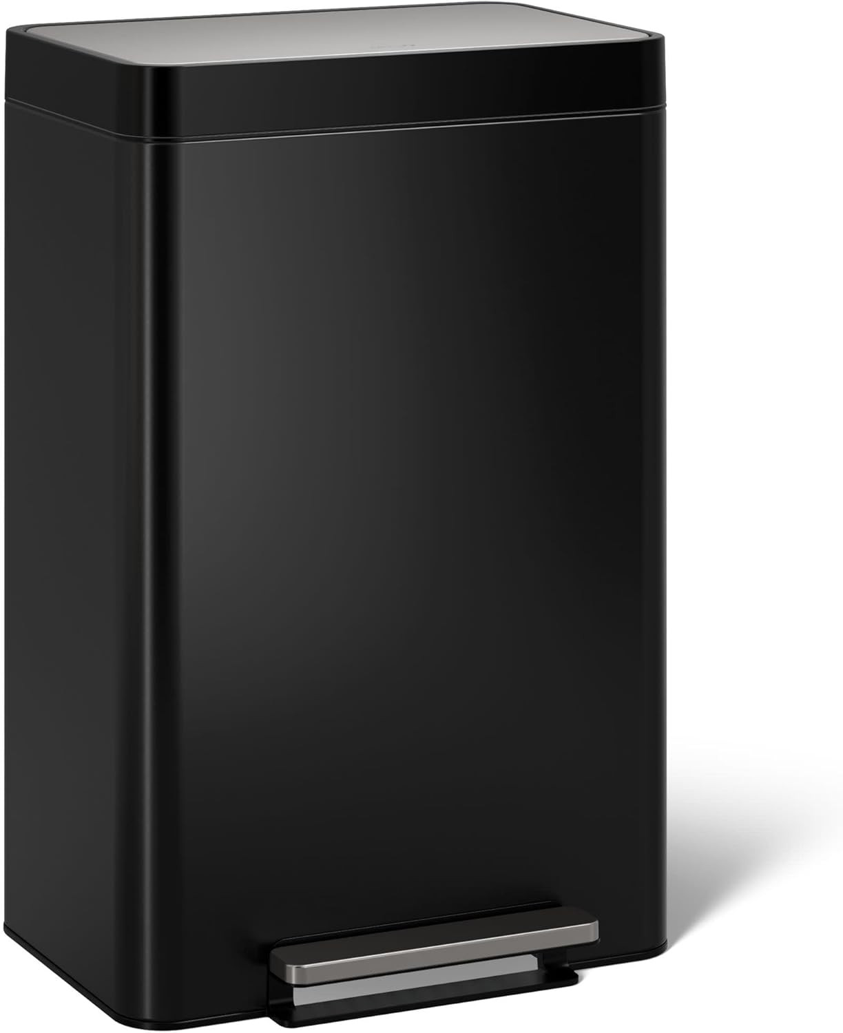 Kohler 13-Gallon Stainless Steel Step Trash Can, Black | Amazon (US)