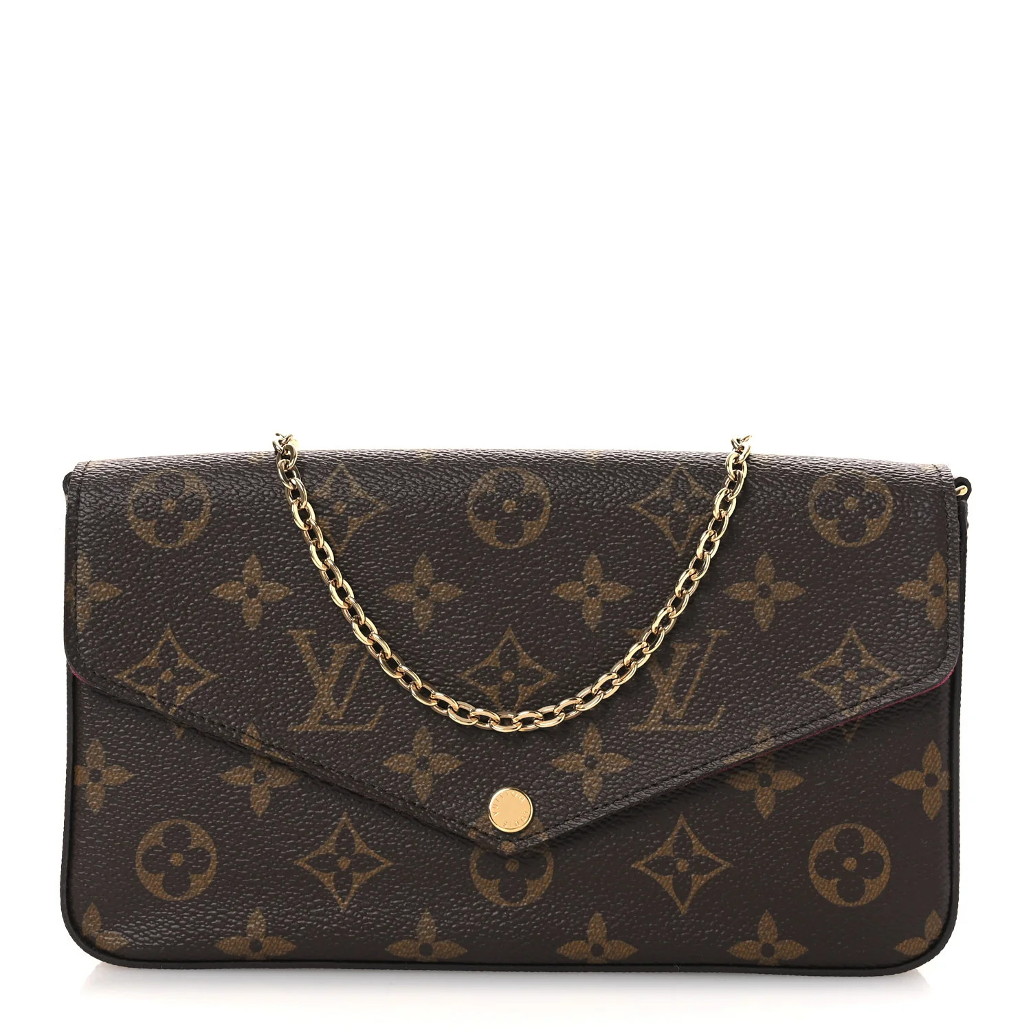 Louis Vuitton Monogram Pochette Felicie Chain Wallet Fuchsia | FASHIONPHILE (US)