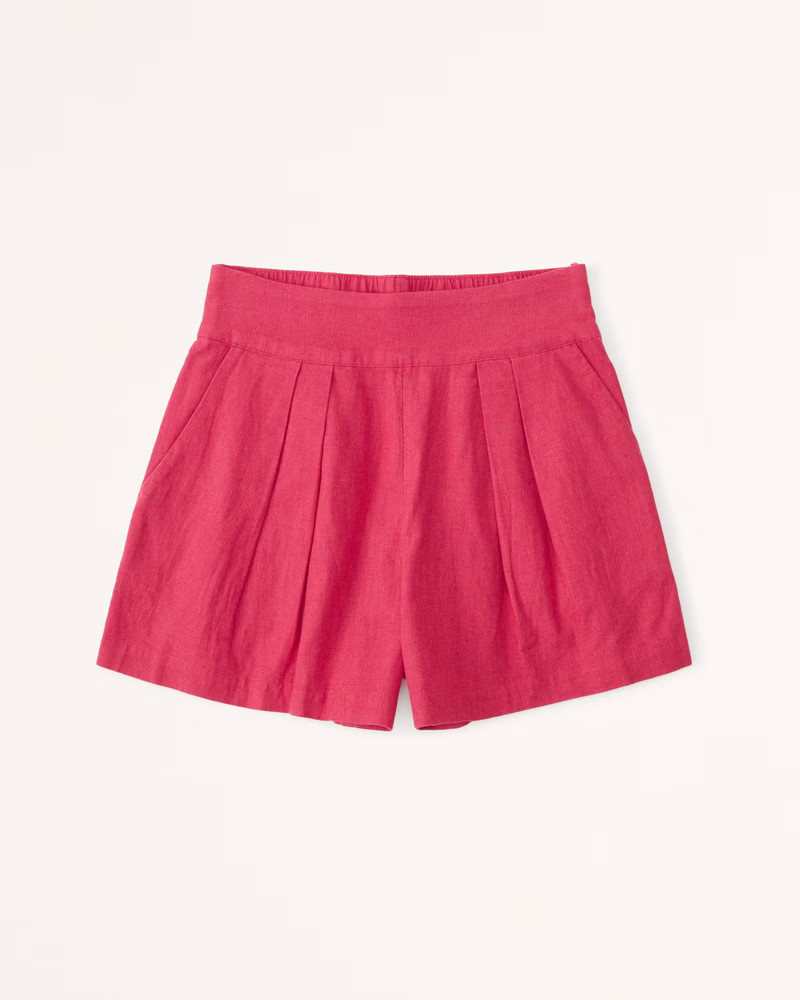 Women's Ultra High Rise Linen-Blend Pull-On Short | Women's Bottoms | Abercrombie.com | Abercrombie & Fitch (US)