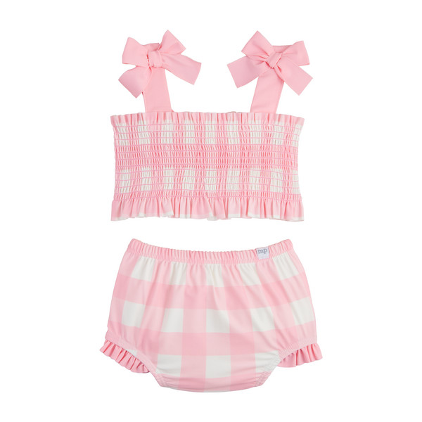 Girls' Gingham Smocked Swimsuit | Mud Pie