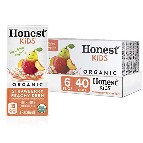 Honest Kids Strawberry Peachy Keen Cartons, 6 fl oz, 8 Pack, 5 Sets | Amazon (US)