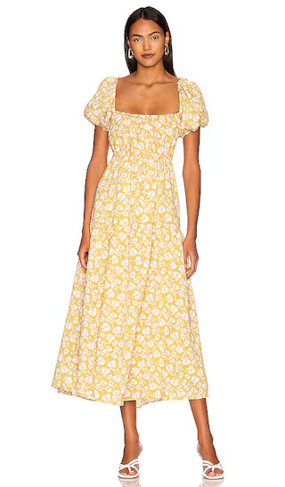 Bubble Tier Maxi Dress in Olive & Peach Floral | Revolve Clothing (Global)