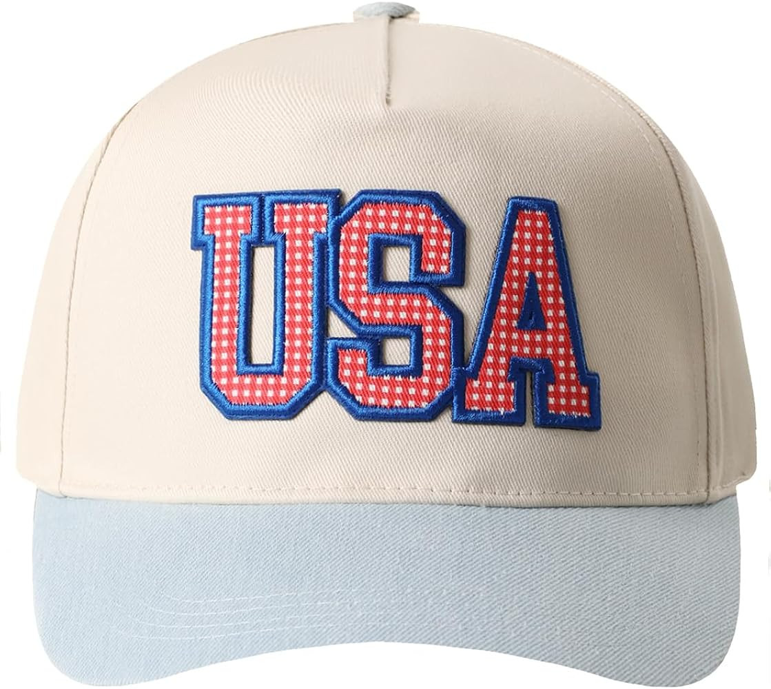 MIRMARU Patriotic America USA Embroidered 5 Panel Cotton Two Tone Trucker Hat for Men and Women. | Amazon (US)