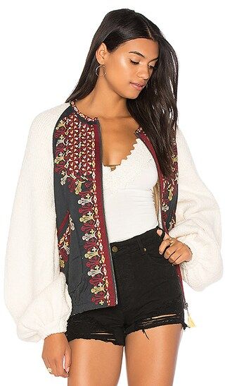 Free People Two Faced Embroidered Jacket in Ivory | Revolve Clothing