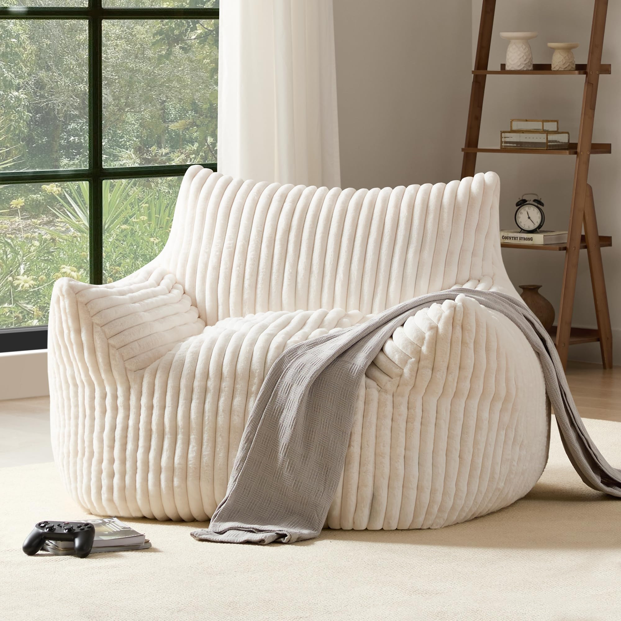 Oversized Bean Bag Chair for Adults, Giant Comfy Plush Boneless Bean Bag Couch with Filler for Ki... | Amazon (US)