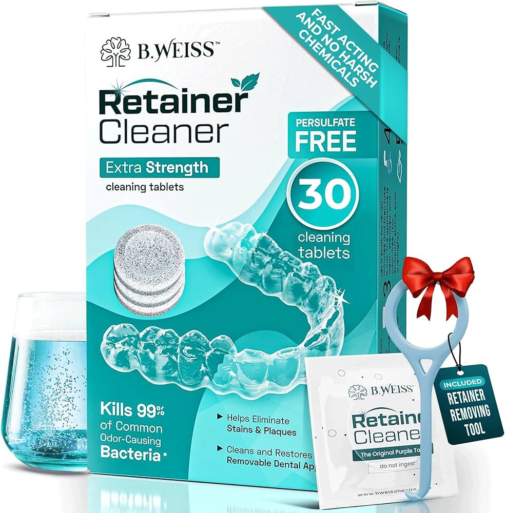 Retainer Cleaner Tablets, Invisalign Cleaner, Remove Stains, Odors & Plaque, Night Guard Cleaner,... | Amazon (US)