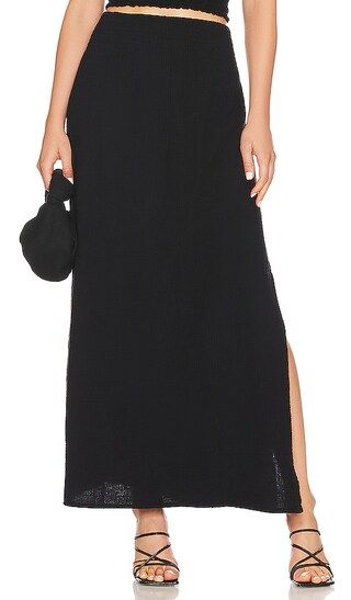 Smocked Maxi Skirt in Black | Revolve Clothing (Global)