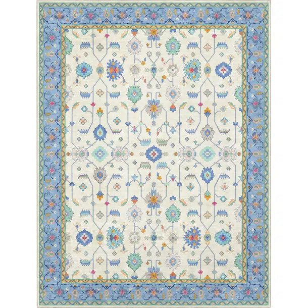 Bungalow Rose Adrith Konya Updated Traditional Oriental Pastel Cream Area Rug | Wayfair North America