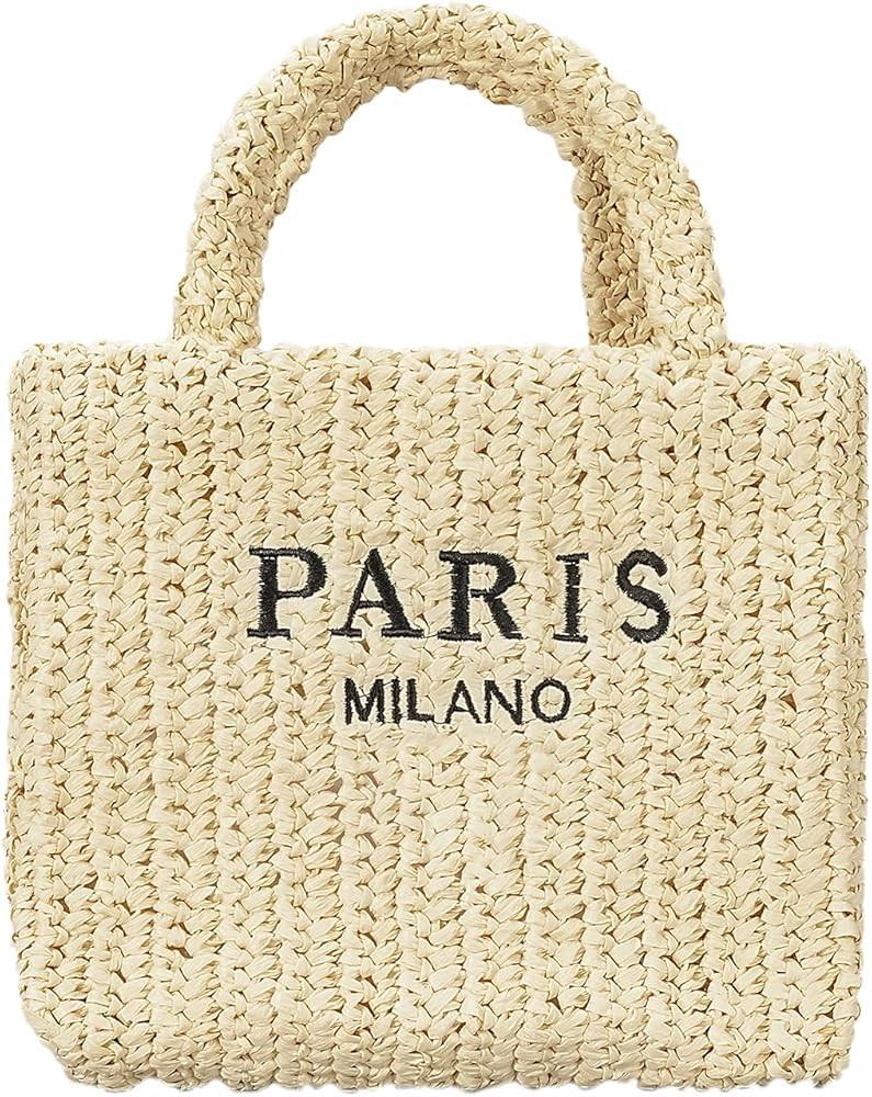 Straw Beach Bag for Women Summer Woven Tote Bag Packable Straw Purses and Handbags for Vacation H... | Amazon (US)