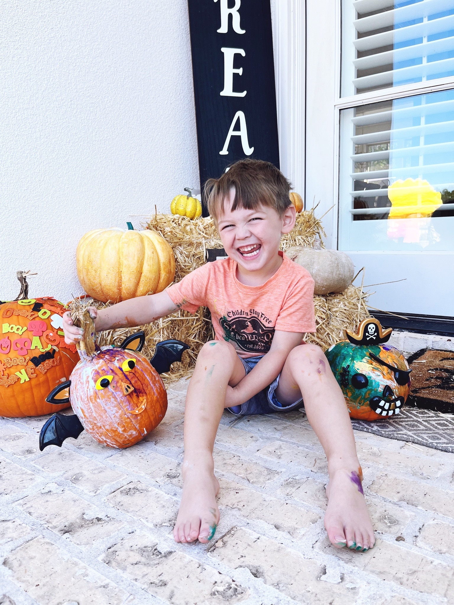 Easy and cheap pumpkin decorating toddler activity from Target! 🎃🎃🎃🎃 

This cost me maybe $20 to get all the kits but the end product was so cute! I used Crayola water based paint for the kids to paint the pumpkins. This kept them entertained for TWO HOURS 🙌

#LTKfamily #LTKkids #LTKHalloween