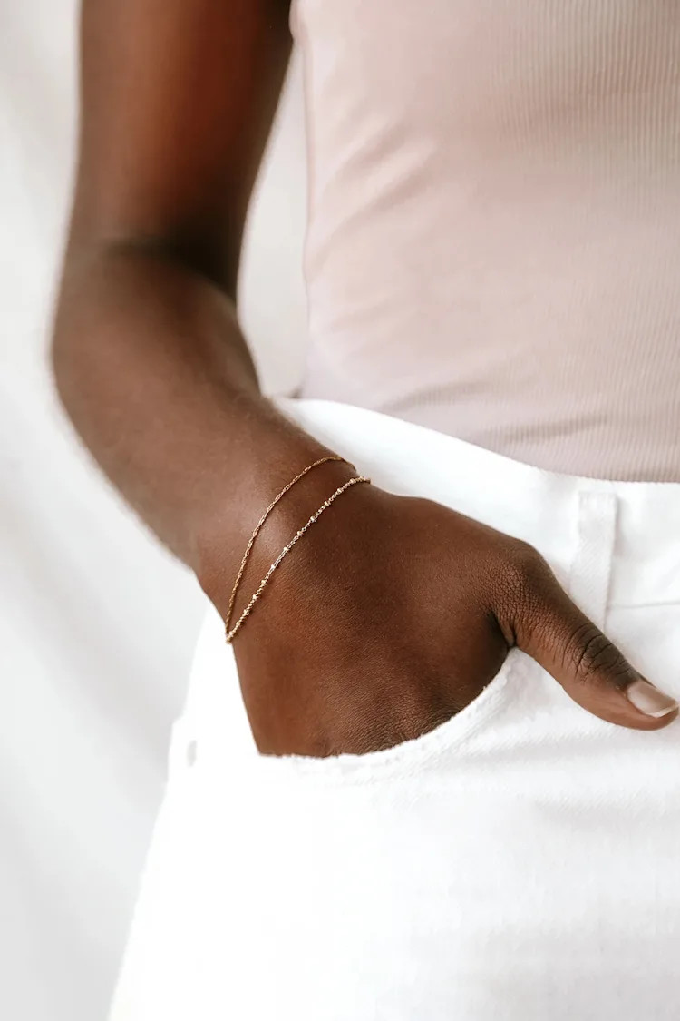 Dearly Dainty 14KT Gold Chain Layered Bracelet | Lulus