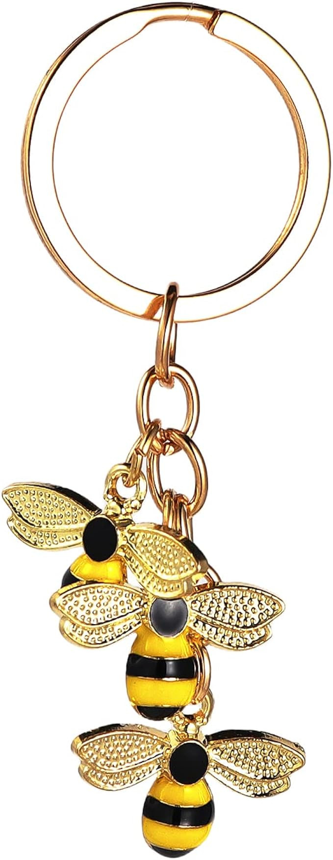 Fuqimanman2020 Cute Bee Charms Enameled Keychain for Women Bumble Bee Keyring with Tassel Purse B... | Amazon (US)