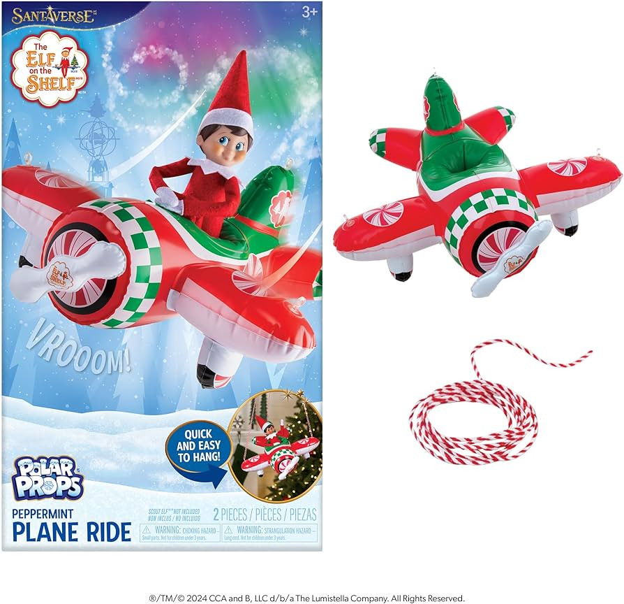 The Elf on the Shelf Polar Props Peppermint Plane Ride - Official Plane for Your Scout Elves - In... | Amazon (US)