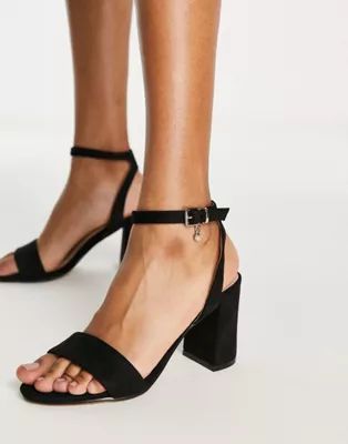 Office Marigold barely there block heeled sandals in black | ASOS (Global)