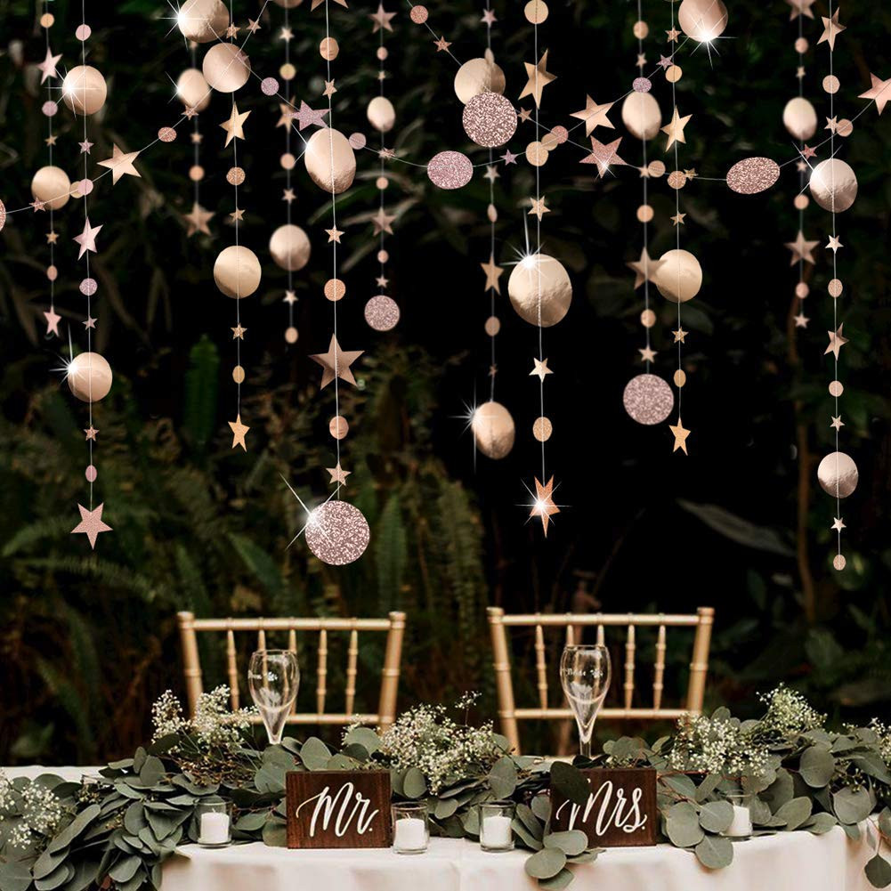 Decor365 Twinkle Star Garlands Champagne Gold Party Decorations Stars Banner Ceiling Hanging Deco... | Amazon (US)