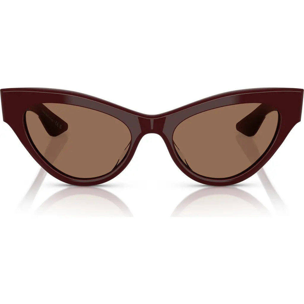 Oliver Peoples x KHAITE 54mm Cat Eye Sunglasses in Burgundy at Nordstrom | Nordstrom