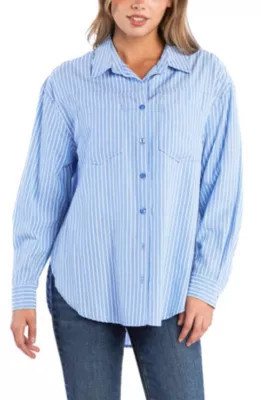 Billy T Women's Classic Stripe Shirt, Blue, Small | Belk