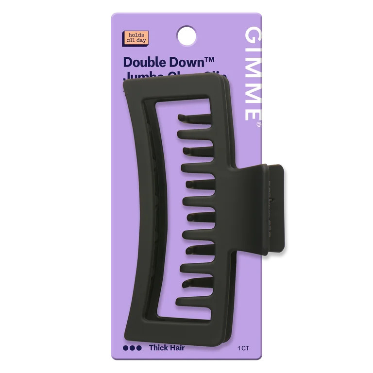 Gimme Beauty Claw Clip Thick Rectangle Xtra Large Double Teeth Black 1 Ct | Walmart (US)