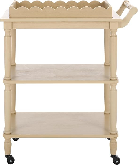 SAFAVIEH Home Collection Haven Natural Brown 3-Tier Dining Cart with Wheels & Removable Tray | Amazon (US)