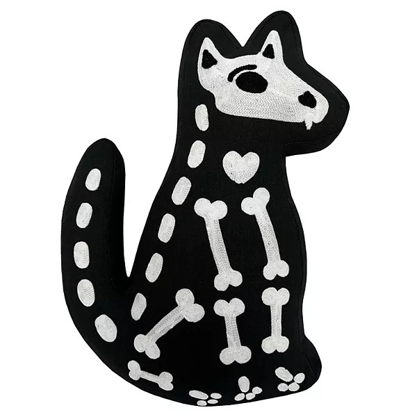 Celebrate Together™ Halloween Black Cat Skeleton Shaped Decorative Throw Pillow | Kohl's