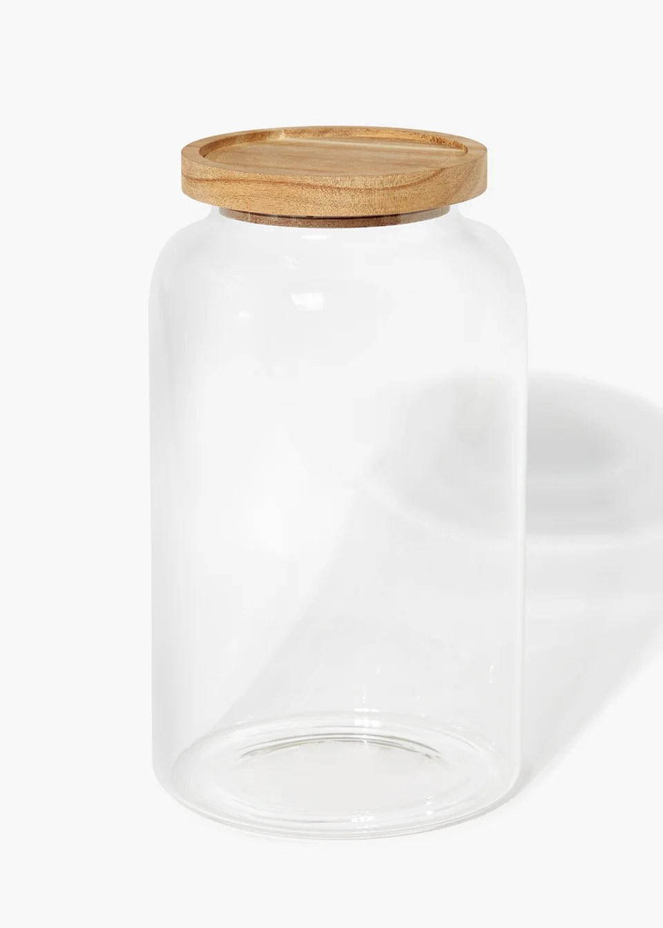 Large Wood Lid Glass Storage Jar (24cm x 14cm) | Matalan (UK)