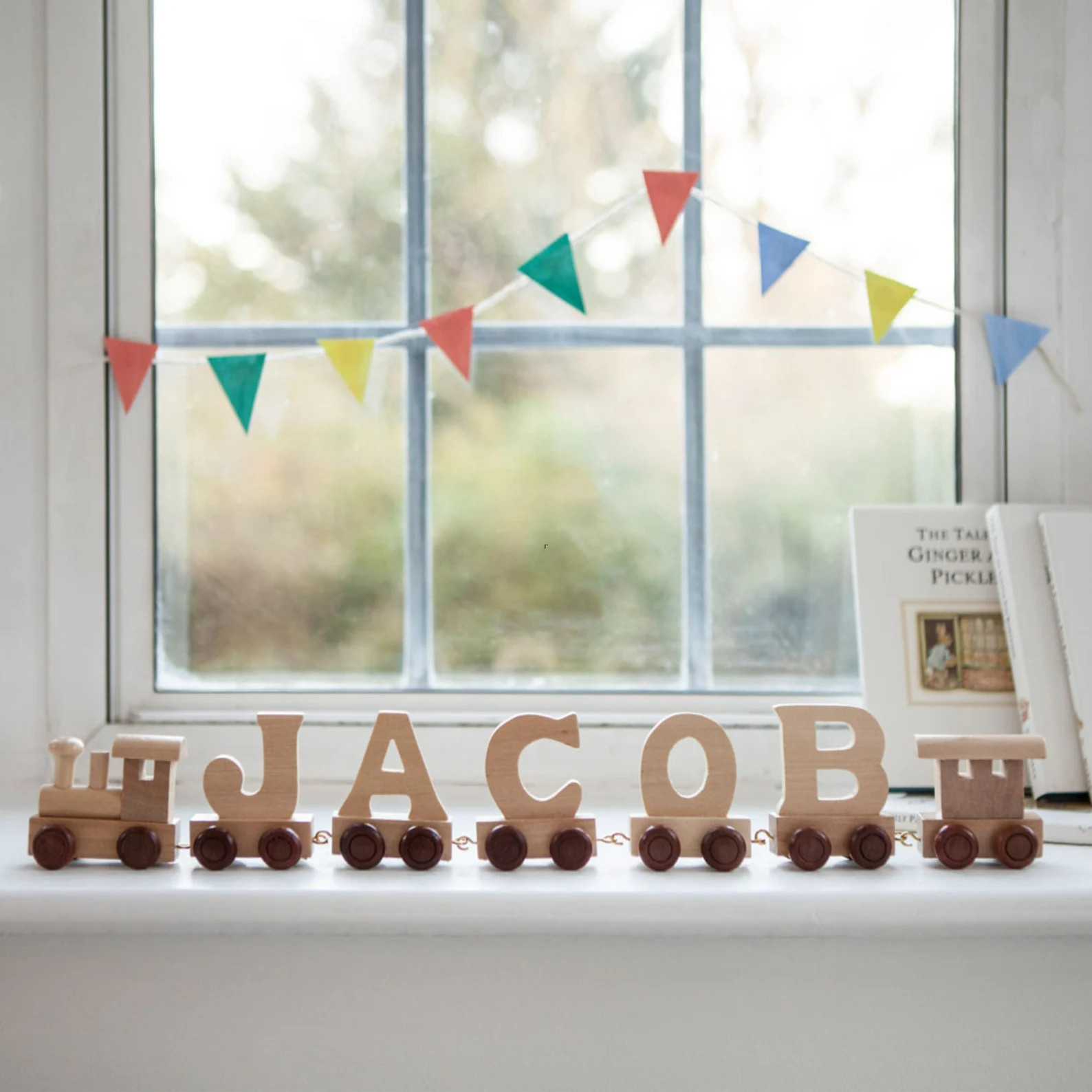 New Baby Gift Personalised Wooden Name Letter Train for Baby Birthday, Christening or Baby Christ... | Etsy (US)
