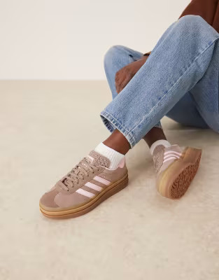 adidas Originals Gazelle Bold trainers in brown and pink | ASOS (Global)