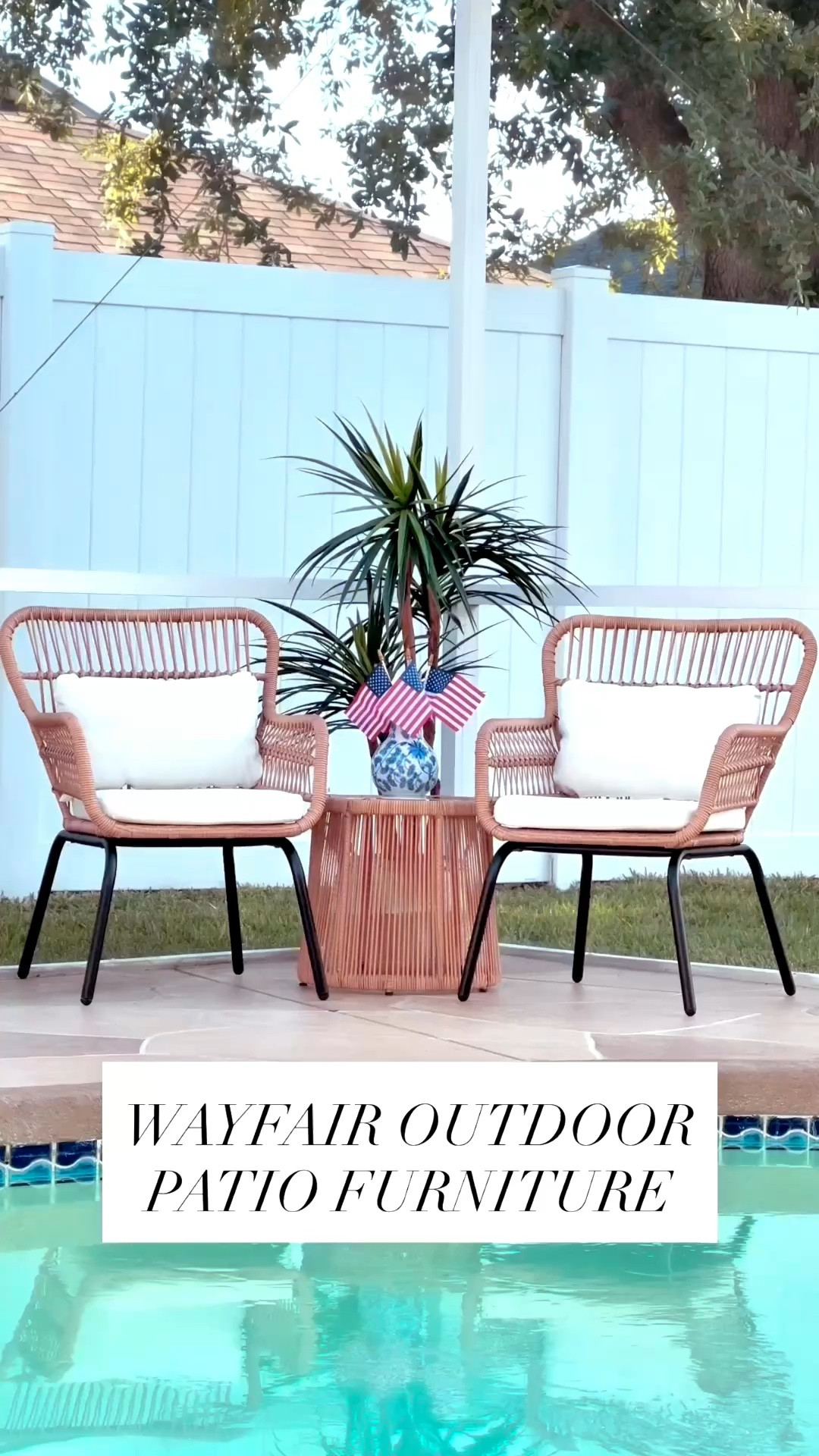 🙌🏼WAYFAIR OUTDOOR PATIO FURNITURE: #ad Looking to refresh your space or add extra seating options to your patio this spring and summer? #wayfair #wayfairfurniture @Wayfair 
  


🙌🏼This outdoor wicker 3-piece bistro set includes 2 patio chairs and a matching table with a tempered glass top. All-weather patio conversation set made from rust and water-resistant pe rattan and powder-coated steel. Outdoor wicker patio furniture set with table & cushions offers you a quiet, cozy space outdoors. Outdoor rattan patio sectional furniture set for any garden, patio, front porch, backyard, pool, or deck. Color: Beige/Yellow

Features:
👉🏼Powder-coated steel frames and PE wicker are rustproof and weather-resistant for long-term use
👉🏼Each seat holds up to 330 lbs; table supports up to 90 lbs
👉🏼Anti-slip foot pads protect floors and add stability
👉🏼Thick sponge cushions offer comfort and support
👉🏼Zippered covers are easy to remove and clean
👉🏼Extended backrest provides full back support
👉🏼Round tempered glass table resists spills and is easy to clean

🙌🏼All three pieces come as a set under $250.

#wayfairhome #wayfairfinds #pooldeck #patio #patiofurniture

#LTKHome #LTKvlog #LTKSeasonal