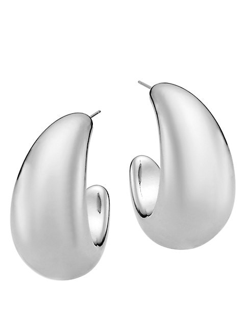 Tsuki Sterling Silver Tapered Hoop Earrings | Saks Fifth Avenue