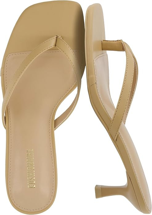 CUSHIONAIRE Miami Kitten Heels for Women - Dressy Heeled Thong Womens Sandals | Amazon (US)