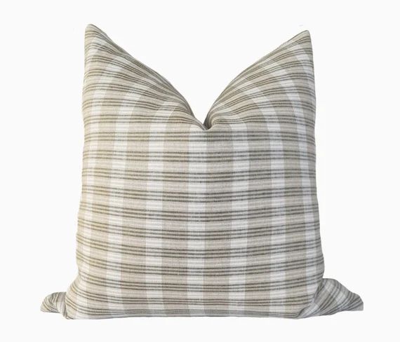IRIS  Plaid Stripe Linen Cushion Cover Gingham Linen Pillow - Etsy | Etsy (US)