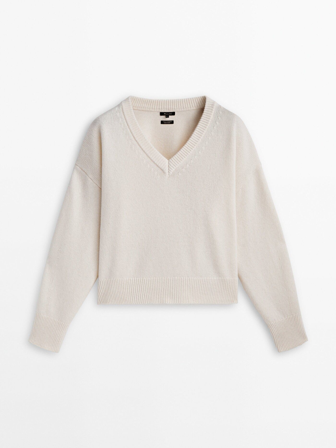 Pullover aus Wolle und Kaschmir mit V-Ausschnitt | Massimo Dutti DE