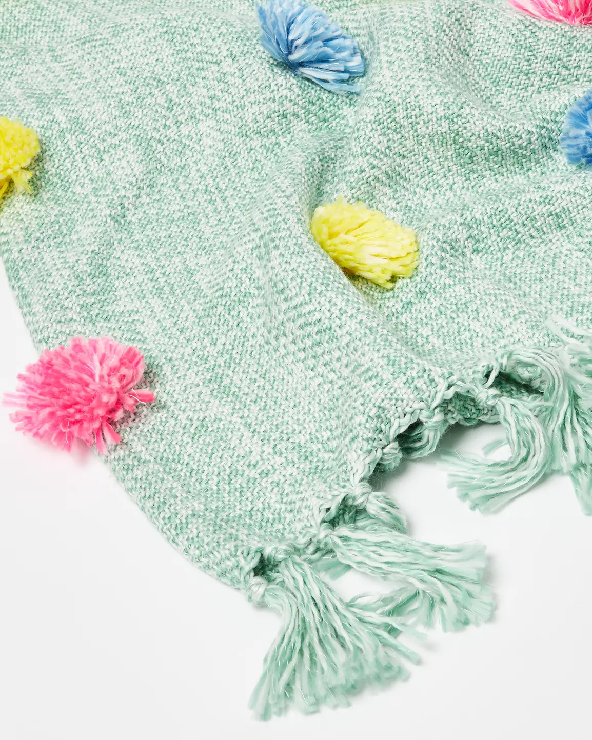 Pom Pom Green Throw | Oliver Bonas | Oliver Bonas (Global)