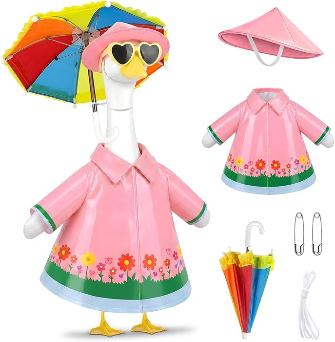 3 Pcs/Set Raincoat Porch Goose Outfits, Summer Goose Raincoat Costume, Yard Goose Clothes Raincoa... | Amazon (US)